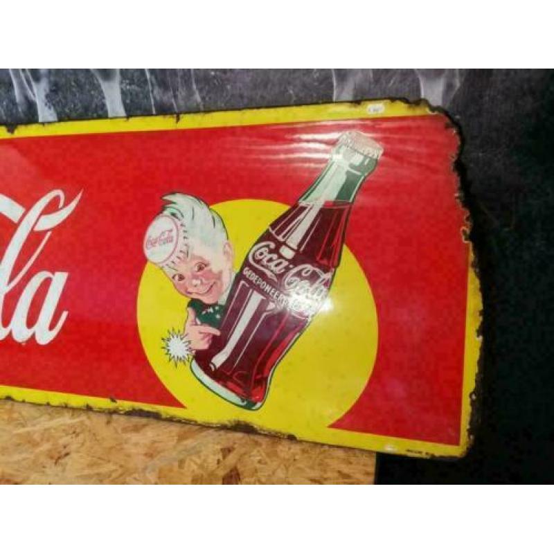 Reclamebord, Coca Cola, emaille, groot, 1955