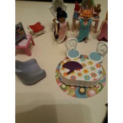 Playmobil prinsessen set babykamer, eethoek, kaptafels...
