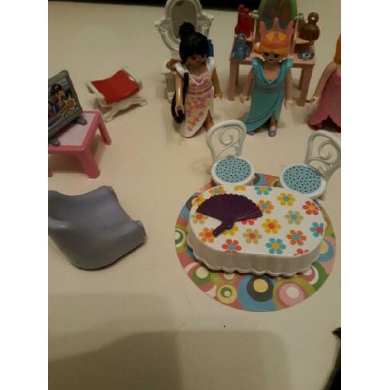 Playmobil prinsessen set babykamer, eethoek, kaptafels...