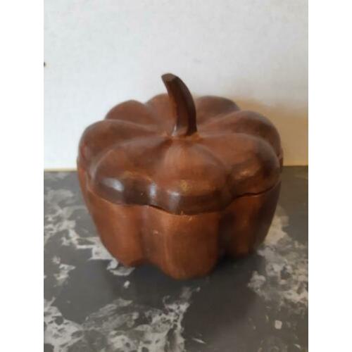 Mooie vintage houten schaaltje in de vorm van vrucht