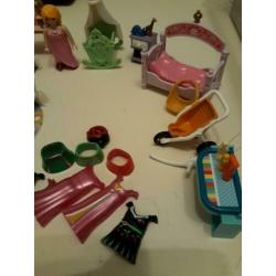 Playmobil prinsessen set babykamer, eethoek, kaptafels...