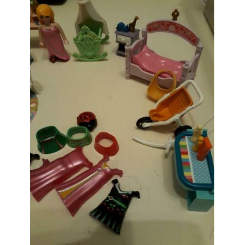 Playmobil prinsessen set babykamer, eethoek, kaptafels...