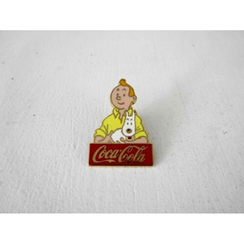 Kuifje pin speldje Kuifje en Bobbie Coca Cola reclame