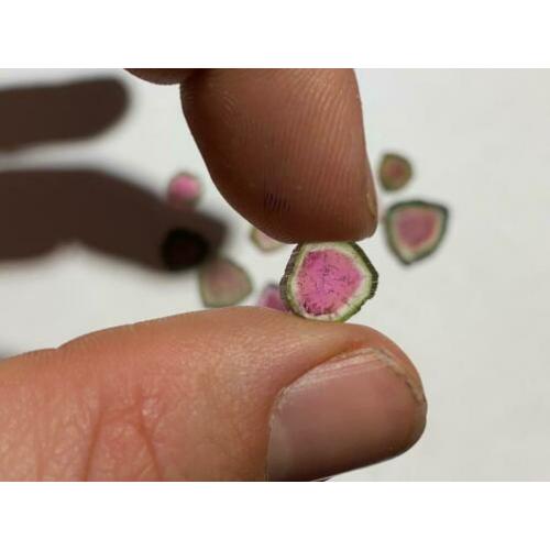 Watermeloen toermalijn schijfjes - Brazilië