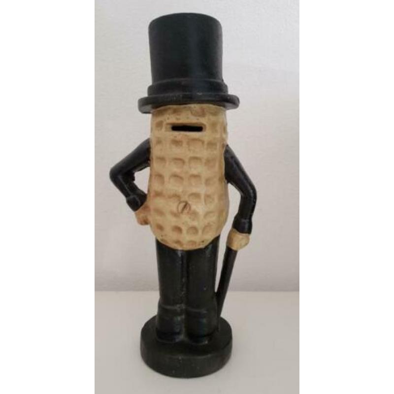 Mr. Peanut spaarpot USA reclame zwaar ijzer verzamel object