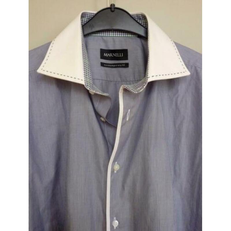 Marnelli, luxe herenhemd, apart model leuke details, maat xl