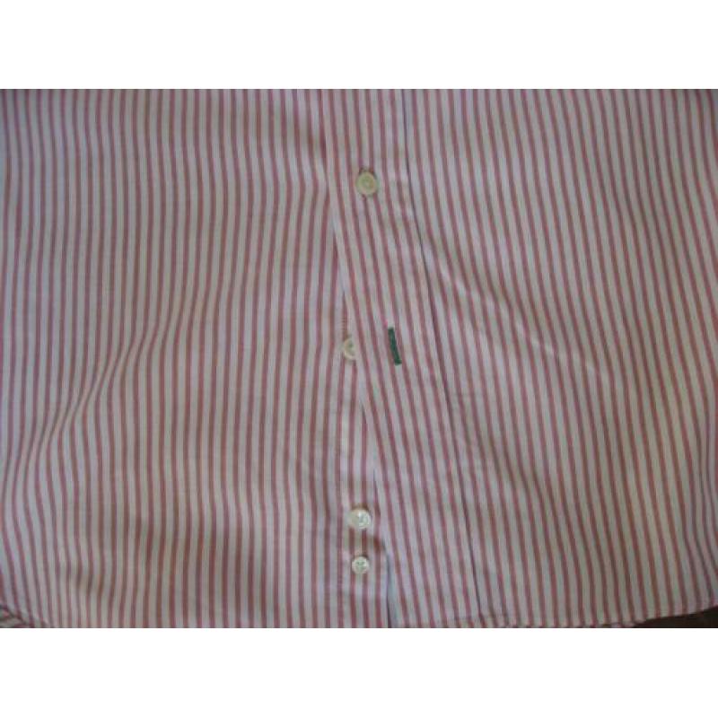 mooi zgan rood/wit gestreept overhemd, Tommy Hilfiger, mt 40