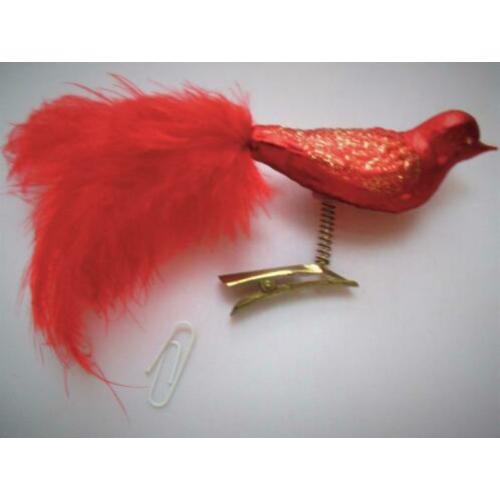 Kerst~Vogel~Glas~Kerstvogel~Glazen Kerstvogeltje~Rood~Kerstb