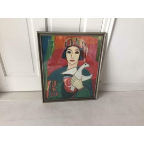 Annie Delfgaauw Gouache ‘Jongeling met Duif’