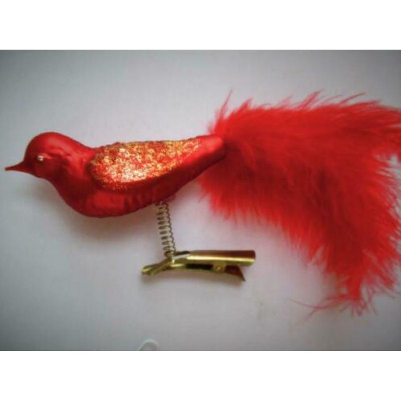 Kerst~Vogel~Glas~Kerstvogel~Glazen Kerstvogeltje~Rood~Kerstb
