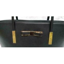 E618 JUST LILI zwarte shopper, nieuw met kaartjes eraan