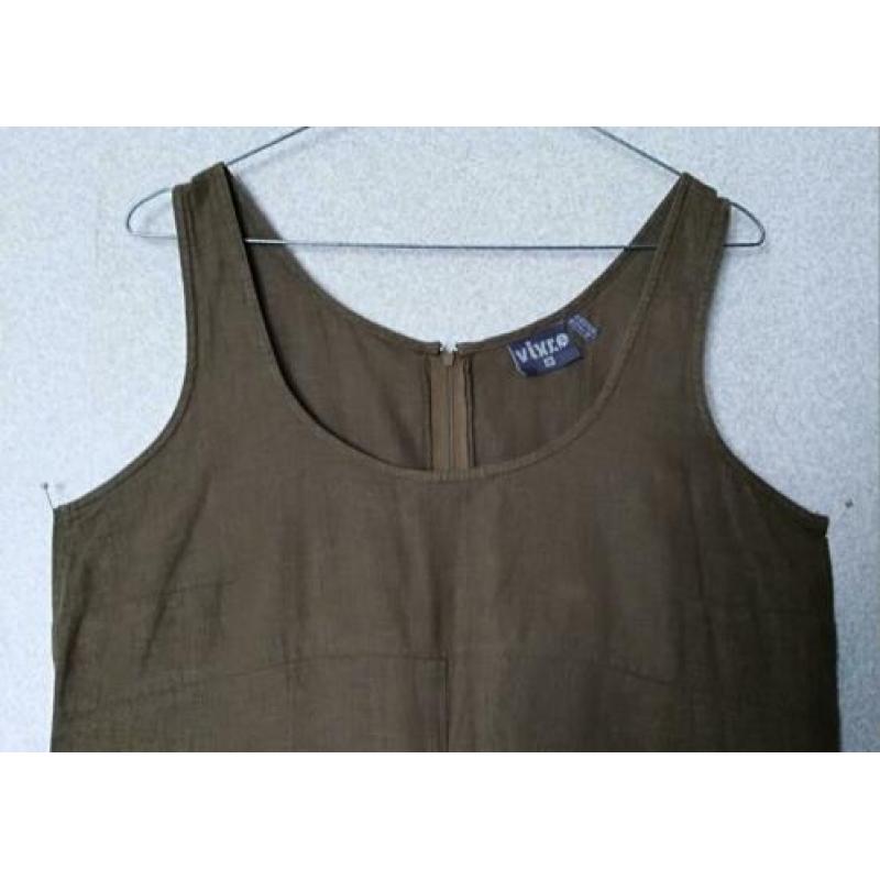 Vintage jurk – overgooier VIVRE maat 40/42 Bruin/Bronskleur