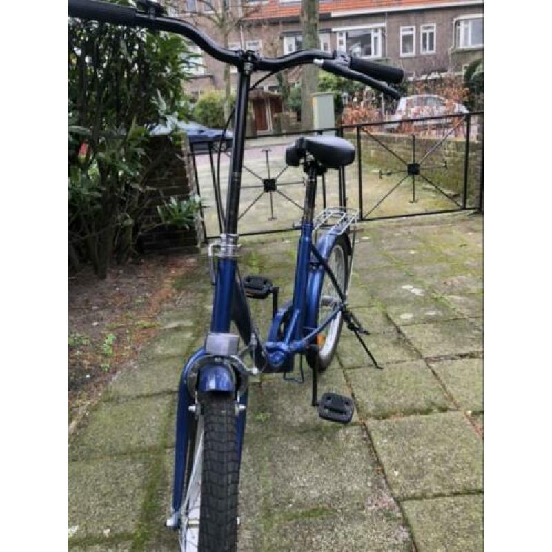 Mooie blauwe vouwfiets te koop