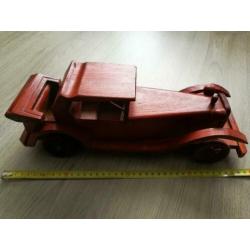 Vintage brocante houten hangemaakte auto oldtimer