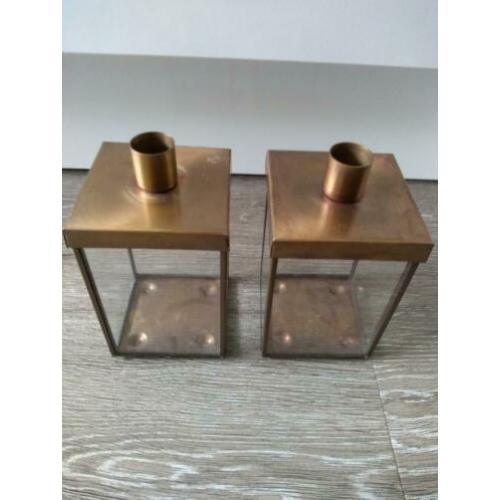 Messing/ H&M Home/ kandelaar/ doosje/ Interieur