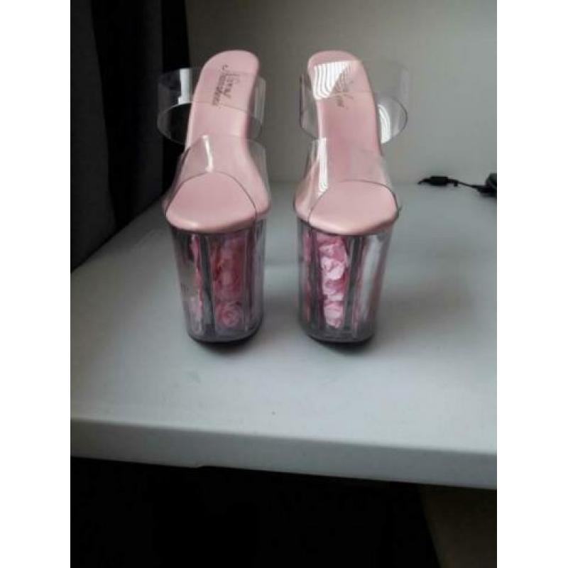 Hoge hakken paaldanseres schoenen maat 38 helemaal nieuw!