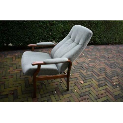 Zweedse vintage/retro relaxfauteuil Anderssons, groen velvet