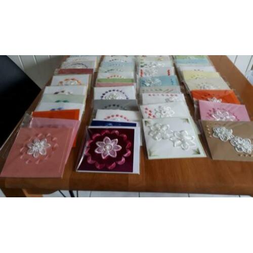 Geborduurde wenskaarten €0,50