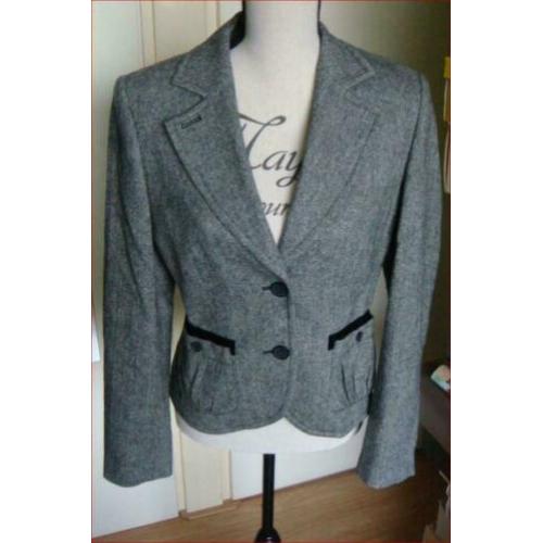 ESPRIT grijze wollen colbert maat 38 zgan