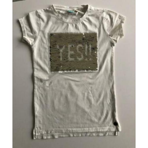 Indian Blue jeans ecru shirt maat 140 reversibel