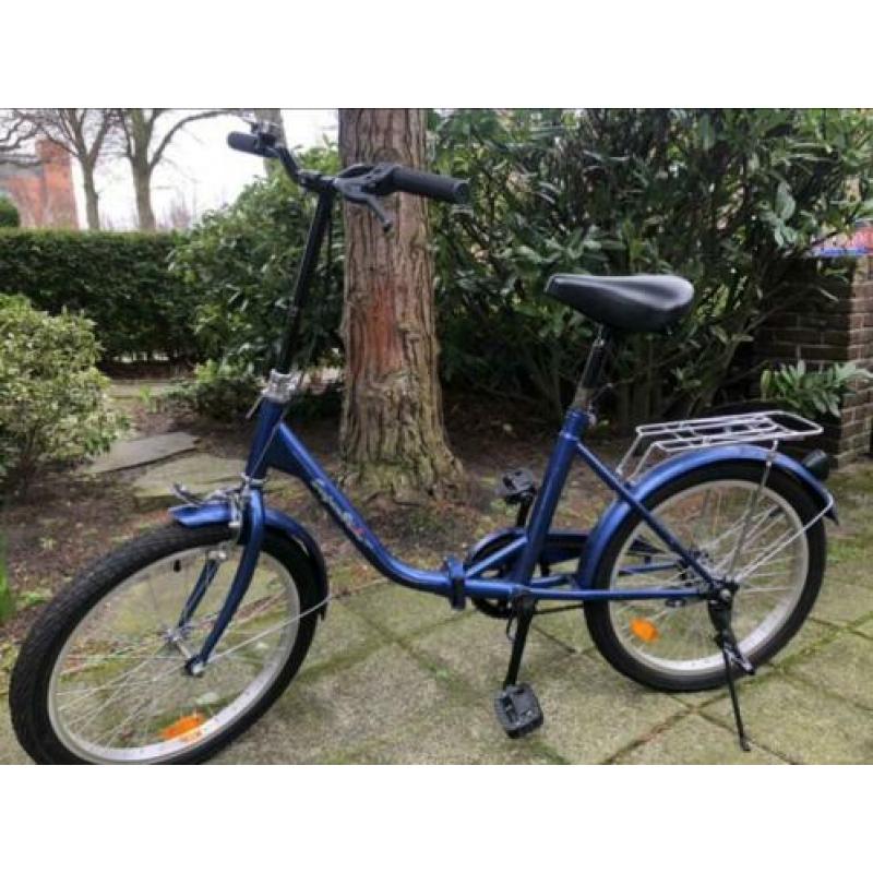 Mooie blauwe vouwfiets te koop