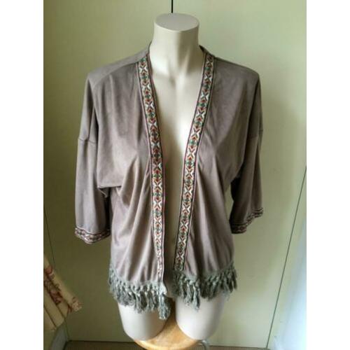 suedine boho goa hippie vest franje native M 38 40 millenium