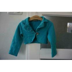 ZGAN Barbara Farber Vest Vestje Bolero Petrol Blauw Groen 98