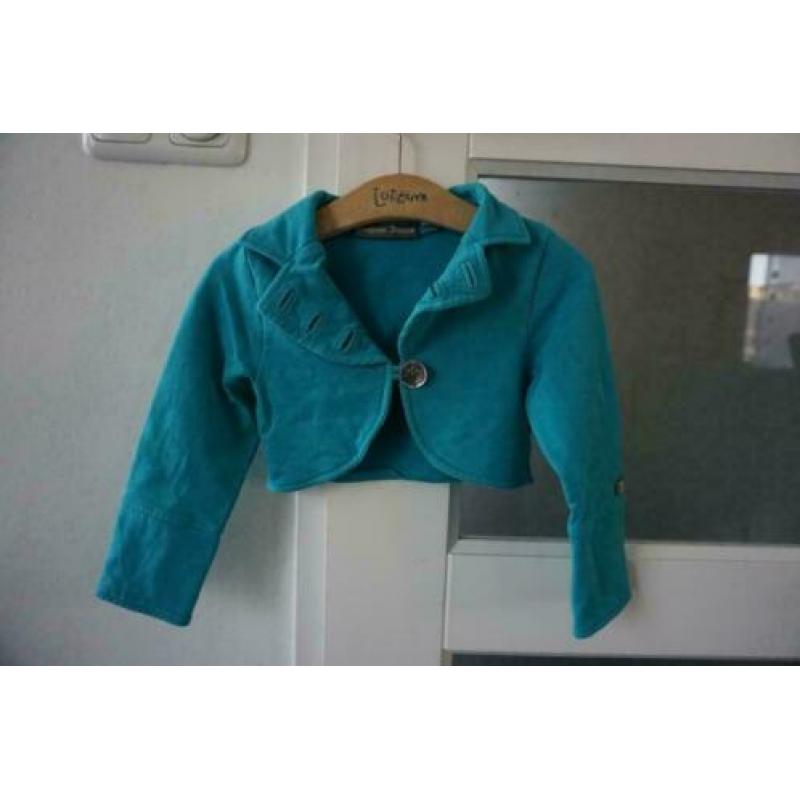 ZGAN Barbara Farber Vest Vestje Bolero Petrol Blauw Groen 98
