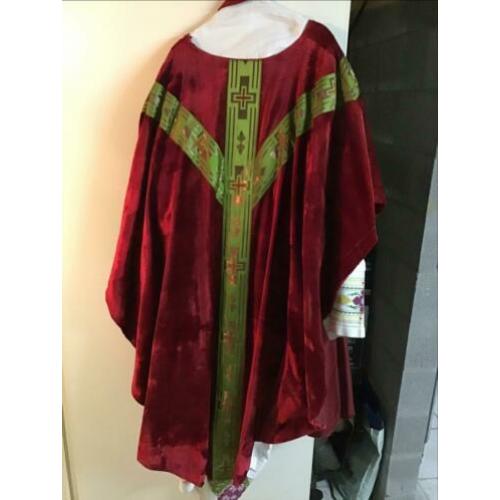 Origineel priesterkleed Fluweel met borduursel