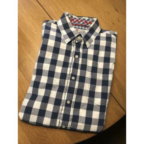 Heren overhemd XL Twinlife blauw geblokt