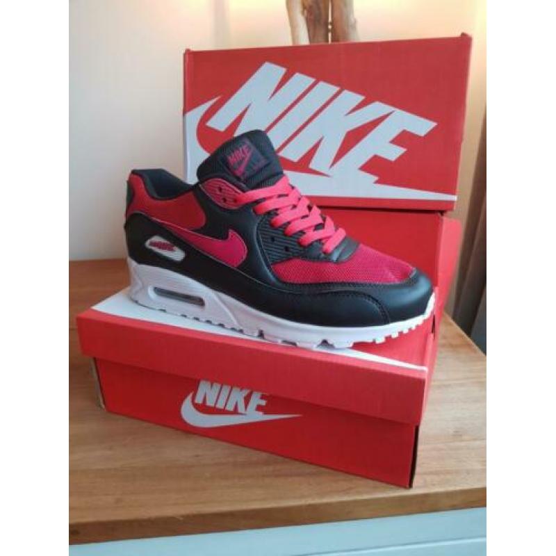 Nike air max 90 rood zwart wit Maat 40 41 42 43 44 46 NIEUW