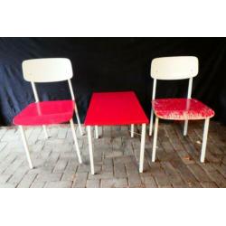 retro slaapkamersetje rood wit van 45 voor 25 euro vintage
