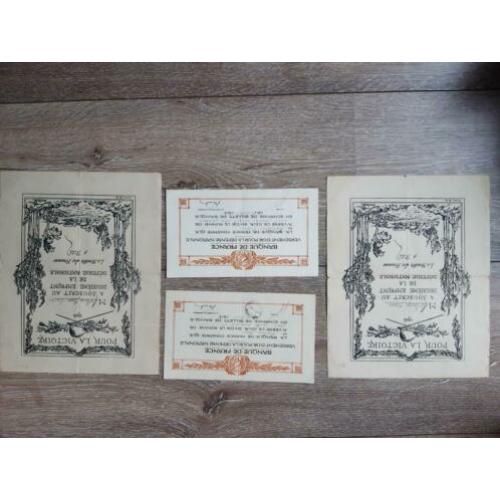 set van 1 persoon met oorlogslening 1915 1916 wo1 ww1