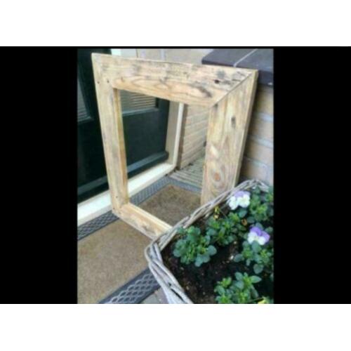 Spiegel - hout - industrieel - handgemaakt