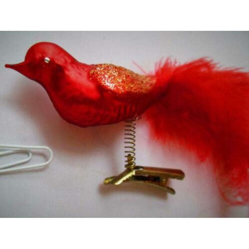Kerst~Vogel~Glas~Kerstvogel~Glazen Kerstvogeltje~Rood~Kerstb