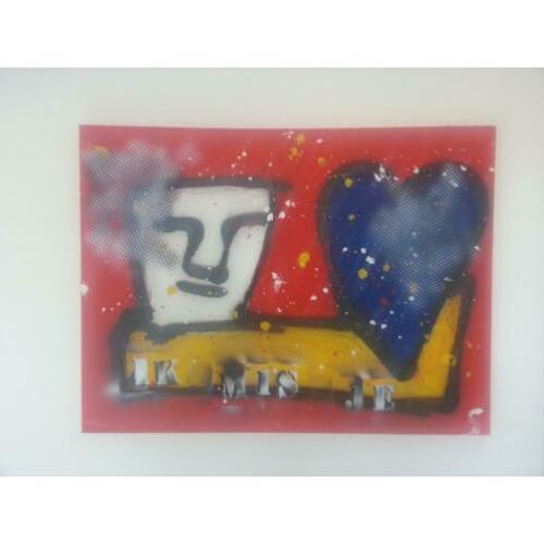 Schilderij Ik mis je