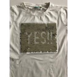 Indian Blue jeans ecru shirt maat 140 reversibel