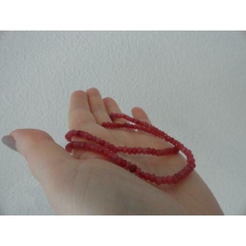 Gefacetteerde prachtige ruwe Robijnen ketting