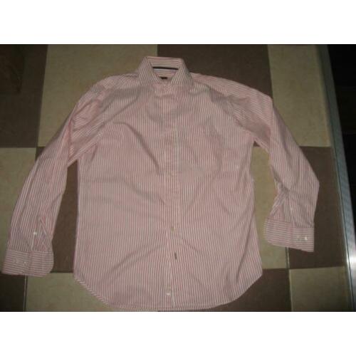 mooi zgan rood/wit gestreept overhemd, Tommy Hilfiger, mt 40