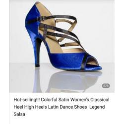 Mooie blauwe hakken 7,5cm. Geschikt voor salsa.