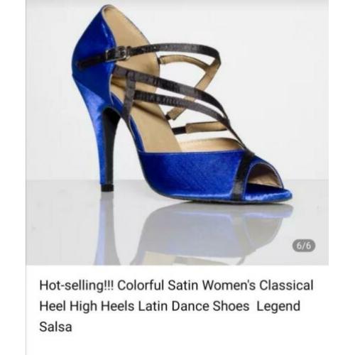 Mooie blauwe hakken 7,5cm. Geschikt voor salsa.