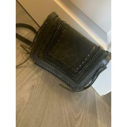 Zgan khaki Zara chain leren tas