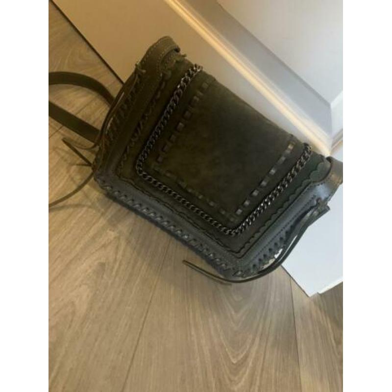 Zgan khaki Zara chain leren tas