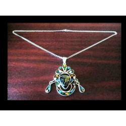 Zilveren Mexicaanse Collier Bijzonder Hanger Obsidiaan Steen