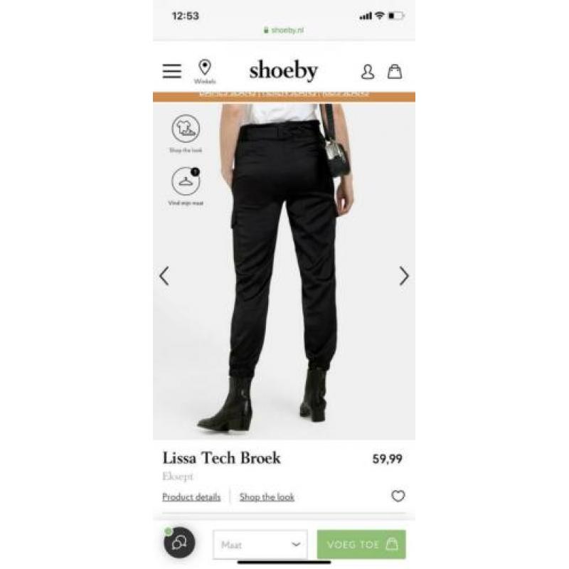 Zijde glad, zwarte broek, stretchy