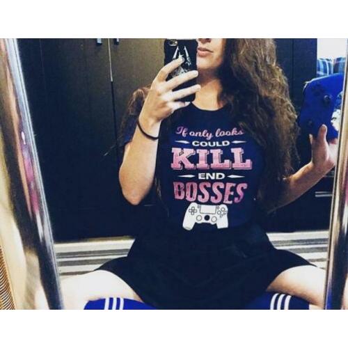 Game tshirt met tekst en controller - maat S