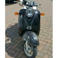 ZNEN retro snorscooter, blauw kenteken