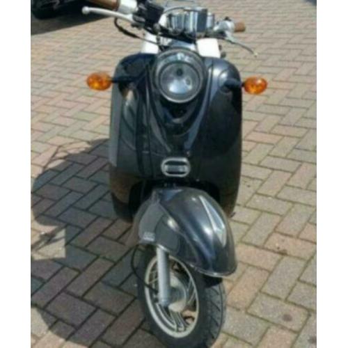 ZNEN retro snorscooter, blauw kenteken
