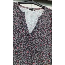 ROSNER grijs/cyclaam stretch tijger top mt M