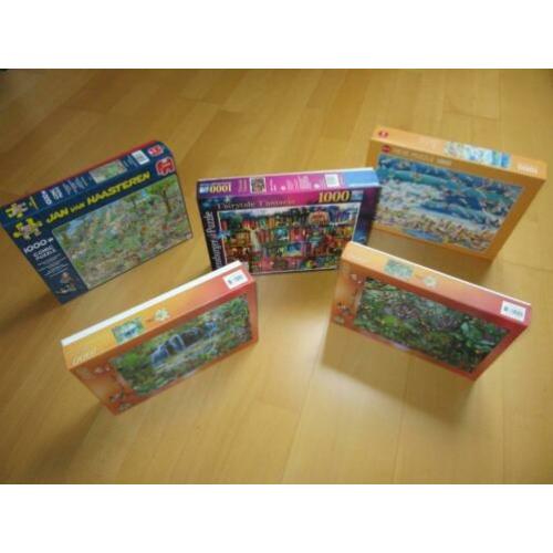 Vijf legpuzzels /puzzels 1000 stukjes .